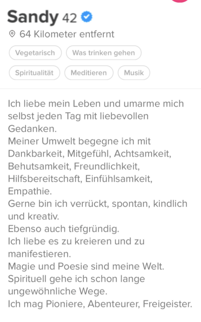 Tinder Profiltext