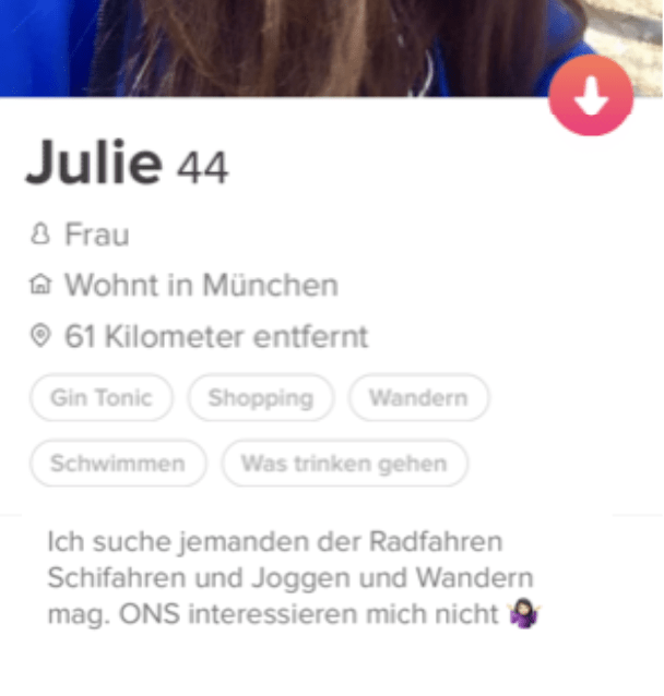 Tinder mann beschreibung